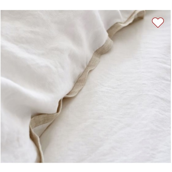 Two Pottery Barn Belgian Flax Linen Contrast standard shams - Picture 7 of 8